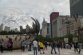 Famous cloud gate art sculpture in downtown park