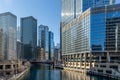 Chicago River Looking West from Michigan Avenue Royalty Free Stock Photo