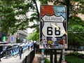 Chicago, USA - June 06, 2018: Historic Route 66 Begin Sign in Ch