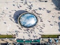 CHICAGO, USA - OCTOBER 1, 2017: Millennium park aerial view with Royalty Free Stock Photo