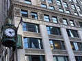 Ornate neoclassical detailing on the facade typical of Chicago office buildings in the 1920s