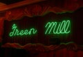 Green mill Jazz cafe neon sign Royalty Free Stock Photo