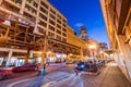 Chicago, USA: Street in downtown Chicago at night Royalty Free Stock Photo