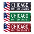 Chicago vintage rusty metal sign set on a white background, vector illustration Royalty Free Stock Photo