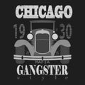 Chicagol t-shirt graphic design. Gangster style Royalty Free Stock Photo