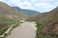 Chicamocha canyon in Colombia, a view of the river from a cable car that crosses the gap