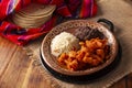 Chicharron en salsa roja mexican food