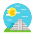 Chichen Itza flat design landmark