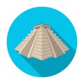 Chichen Itza icon in flat style isolated on white background. Countries symbol stock vector illustration. Royalty Free Stock Photo