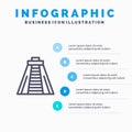 Chichen Itza, Landmark, Monument Blue Infographics Template 5 Steps. Vector Line Icon template Royalty Free Stock Photo