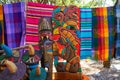 Chichen itza Mayan handcrafts and serapes Royalty Free Stock Photo