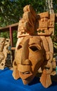 Chichen itza Mayan handcrafts wood masks