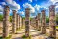 Chichen Itza, Mexico. Chichen Itza, Columns in the Temple of a Thousand Warriors, Mexico Royalty Free Stock Photo