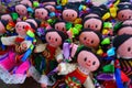 CHICHEN ITZA, MEXICO - NOVEMBER 12, 2017: Close up of beautiful handmade dolls, sold as souvenirs in an artisan`s shop