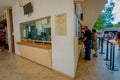 CHICHEN ITZA, MEXICO - NOVEMBER 12, 2017: Unidentified tourists wait in a queue for buy tickets to enter and visit at