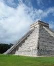 Chichen Itza, Mexico, side view of El Castillo Pyramid. Royalty Free Stock Photo