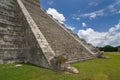Chichen itza pyramid detailed view of stairs Royalty Free Stock Photo