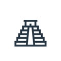 chichen itza pyramid icon vector from cinco de mayo concept. Thin line illustration of chichen itza pyramid editable stroke.