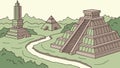 Chichen Itza Pyramid, Mayan History Vector Graphic, Archaeological Site, vector design Generative AI Royalty Free Stock Photo