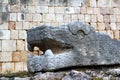 Chichen Itza serpent Mayan snake headl Mexico Royalty Free Stock Photo