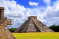 Chichen Itza snake and Kukulkan Mayan pyramid Royalty Free Stock Photo