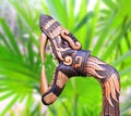 Chichen Itza Snake symbol wood handcraft Mexico Royalty Free Stock Photo