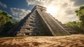 Chichen Itza's El Castillo ultra realistic illustration - Generative AI.