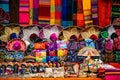 Typical colorful Mexican souvenirs galore.