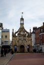 02/05/2020 Chichester, West sussex, UK The chichester cross clock tower in Chichester town centre, west Sussex