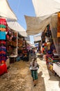 Chichicastenango, Guatemala - December, 2018: Traditional market of artisans with indigenous people, one of the most popular Royalty Free Stock Photo