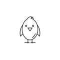 Chick bird outline easter icon Royalty Free Stock Photo