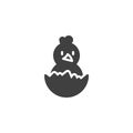 A chick breaking out of an egg vector icon Royalty Free Stock Photo