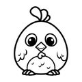 Chick coloring page cartoon vector illustration