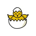 Chick doodle icon, vector illustration