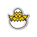 Chick doodle icon, vector illustration