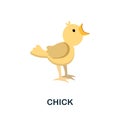 Chick flat icon. Colored element sign from farm animals collection. Flat Chick icon sign for web design, infographics Royalty Free Stock Photo