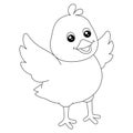 Chick Flying Coloring Page Isolated for Kids