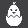 Chick hatched from an egg glyph icon, easter Royalty Free Stock Photo