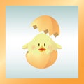 chick hatching out of easter egg. Vector illustration decorative design Royalty Free Stock Photo