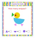 Math activity for kids. How many shapes are there? Developing numeracy skills. Royalty Free Stock Photo