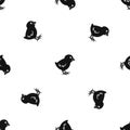 Chick pattern seamless black