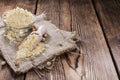 Chick Pea Flour on dark rustic background Royalty Free Stock Photo