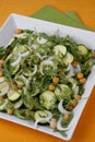 Chick pea, onion, rucola and zuchinni salad with d Royalty Free Stock Photo