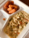 chicken ala king, carrots.. hospital food Royalty Free Stock Photo