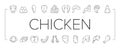 Chicken Animal Farm Raw Meat Food Icons Set Vector . Royalty Free Stock Photo