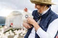 Chicken, animal healthcare and stethoscope with vet, agriculture and livestock, poultry farming in countryside. Health Royalty Free Stock Photo