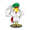 Chicken army soldier mascot cartoon template