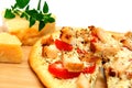 Chicken And Asiago Cheese Pizza Royalty Free Stock Photo