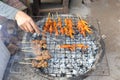 Chicken barbecue on the village of Ban Xang Hay Royalty Free Stock Photo