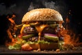 Chicken Beef Cheese Burger - A Sumptuous Delight for Meat Lovers, Unleashing Irresistible Flavors, advertisement, banner